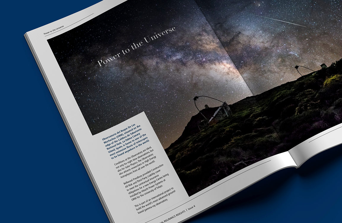 An internal shot from a magazine, showing night sky imagery.